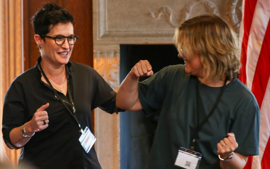 Improv - Comedian Amelia Bane and a community member engage in a lighthearted and fun improv activity.